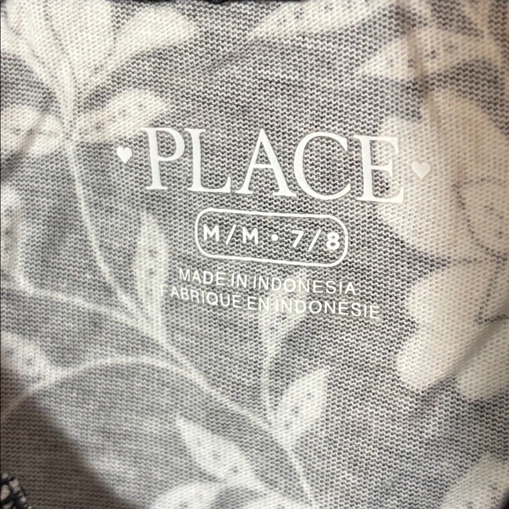 NWT The Children’s Place 100% Cotton Black & White Floral Tank Size Medium 7/8